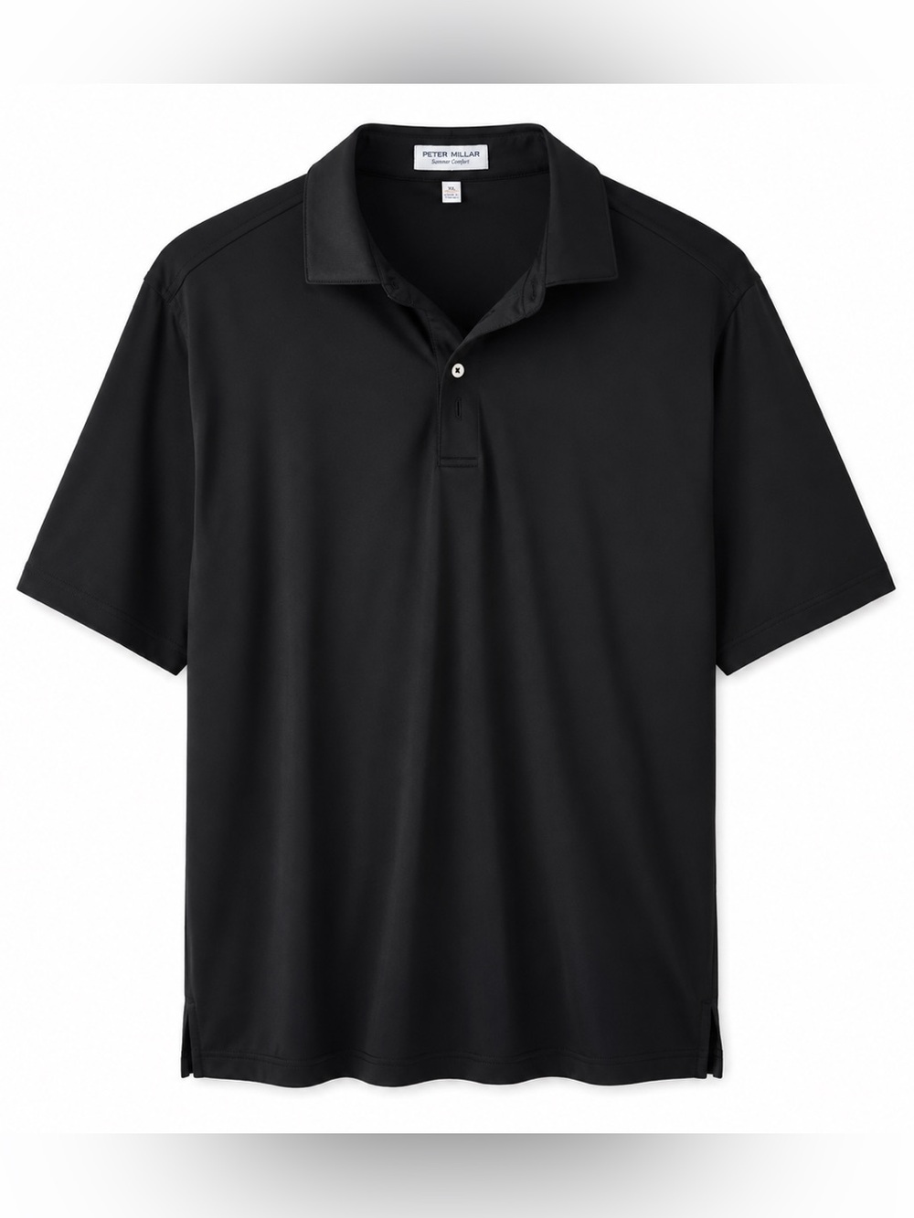 Peter Millar Black Short-Sleeve Polo